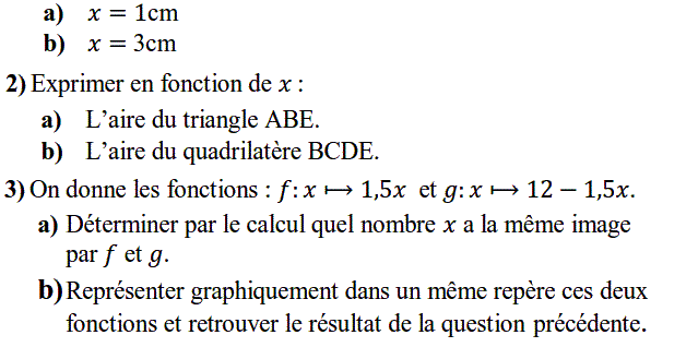 Fonctions affines: Exercice 43