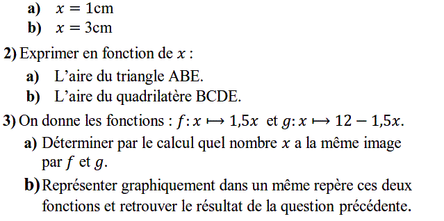 Fonctions affines: Exercice 44