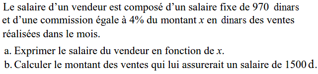 Fonctions affines: Exercice 38