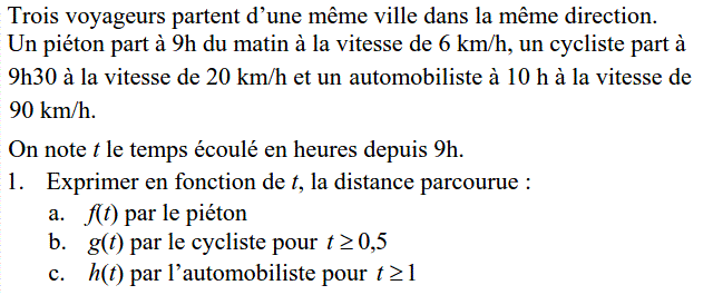 Fonctions affines: Exercice 44