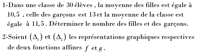 Fonctions affines: Exercice 37