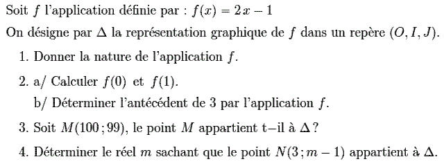 Fonctions affines: Exercice 10