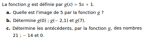Fonctions affines: Exercice 16