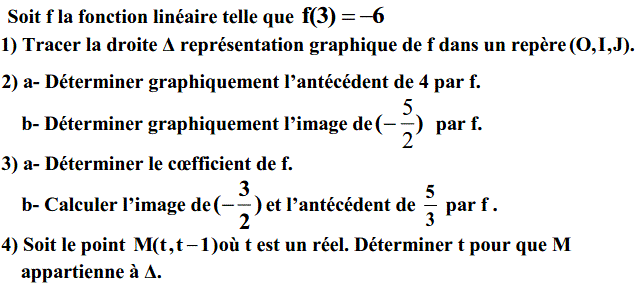 Fonctions linéaires: Exercice 30