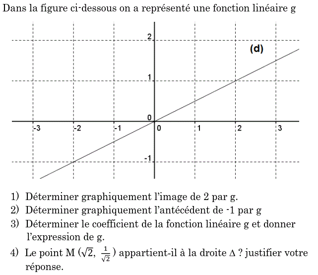Fonctions linéaires: Exercice 40
