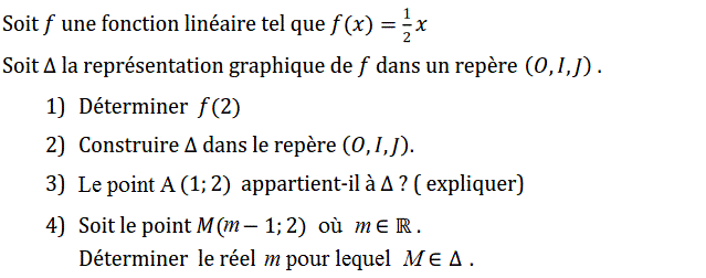 Fonctions linéaires: Exercice 23