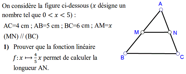 Fonctions linéaires: Exercice 54