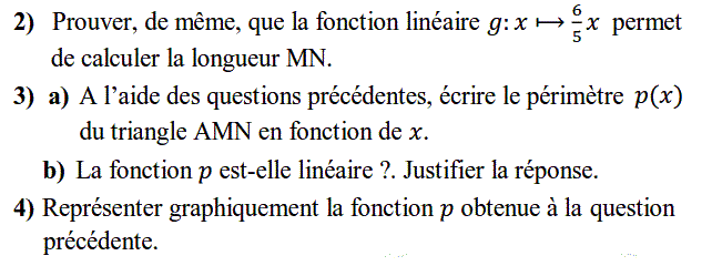 Fonctions linéaires: Exercice 54