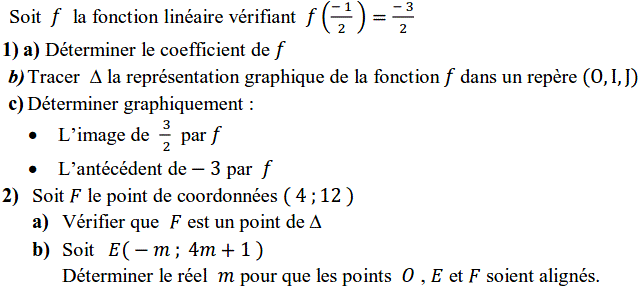 Fonctions linéaires: Exercice 50