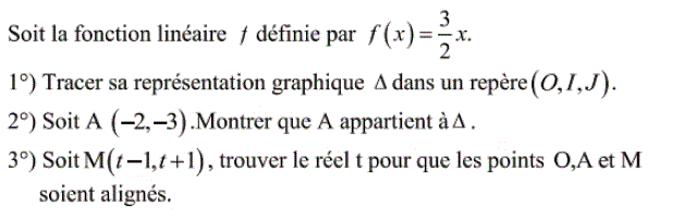 Fonctions linéaires: Exercice 18