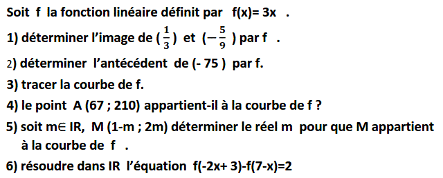 Fonctions linéaires: Exercice 39