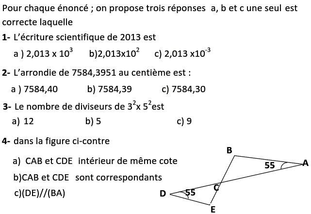 QCM: Exercice 50