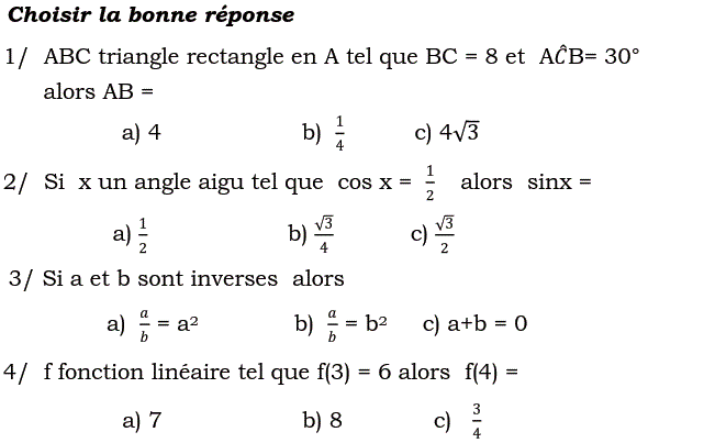 QCM: Exercice 39