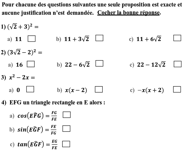 QCM: Exercice 63