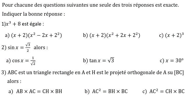 QCM: Exercice 62