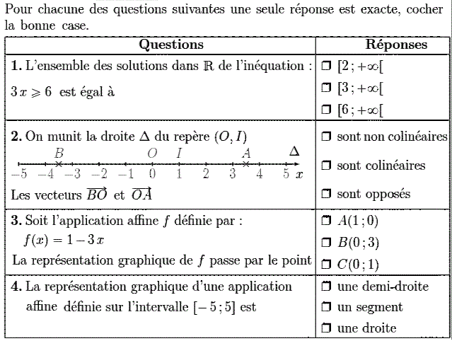 QCM: Exercice 66