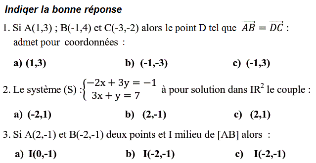 QCM: Exercice 28