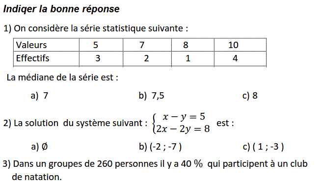QCM: Exercice 78