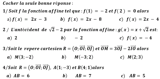 QCM: Exercice 29