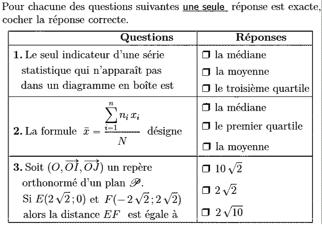 QCM: Exercice 35