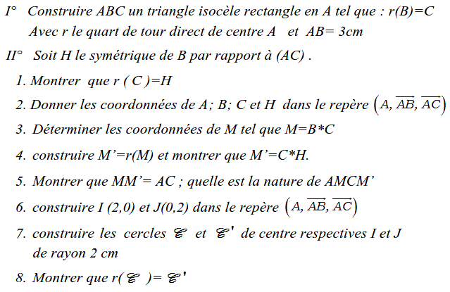 Quart de tour: Exercice 22