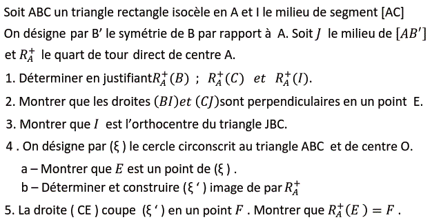 Quart de tour: Exercice 11