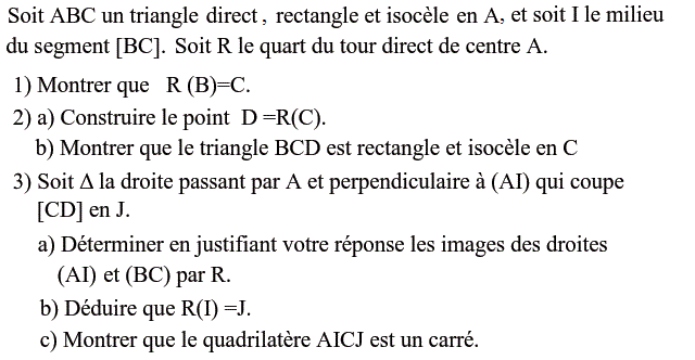 Quart de tour: Exercice 14