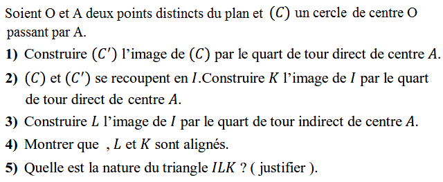 Quart de tour: Exercice 14