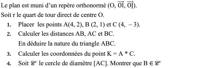 Quart de tour: Exercice 27