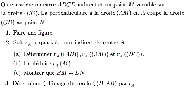 Quart de tour: Exercice 9