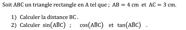 Rapports trigonométrique: Exercice 10
