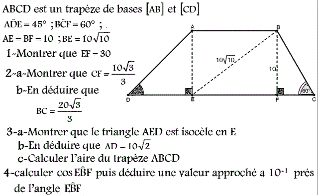 Rapports trigonométrique: Exercice 50