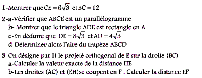 Rapports trigonométrique: Exercice 60