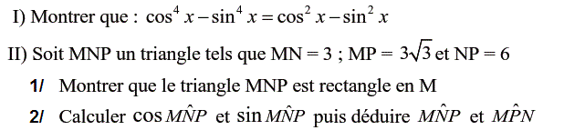 Rapports trigonométrique: Exercice 26