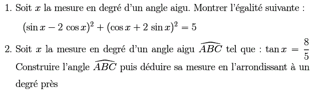 Rapports trigonométrique: Exercice 26