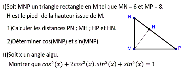 Rapports trigonométrique: Exercice 31