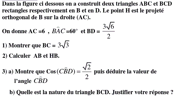 Rapports trigonométrique: Exercice 43