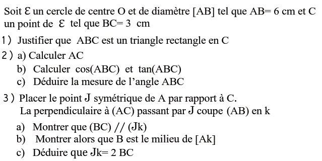 Rapports trigonométrique: Exercice 44