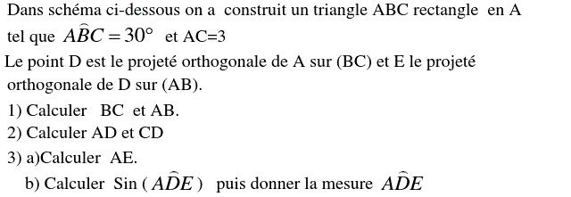 Rapports trigonométrique: Exercice 52