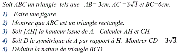 Rapports trigonométrique: Exercice 19