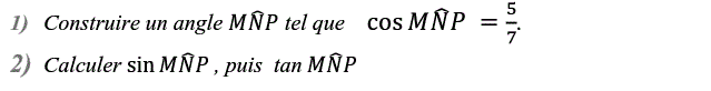 Rapports trigonométrique: Exercice 9