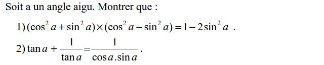 Rapports trigonométrique: Exercice 6