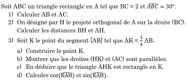 Rapports trigonométrique: Exercice 56