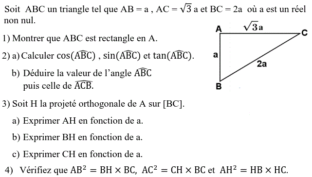 Rapports trigonométrique: Exercice 63