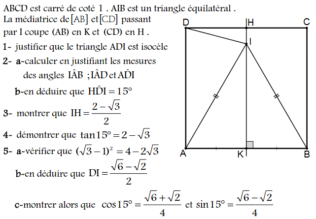 Rapports trigonométrique: Exercice 59