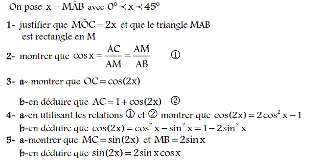 Rapports trigonométrique: Exercice 67