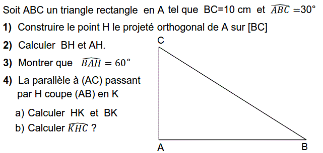 Rapports trigonométrique: Exercice 15