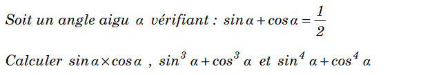 Rapports trigonométrique: Exercice 3