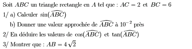 Rapports trigonométrique: Exercice 24