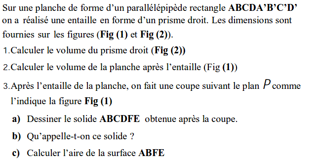 Sections planes solide: Exercice 12